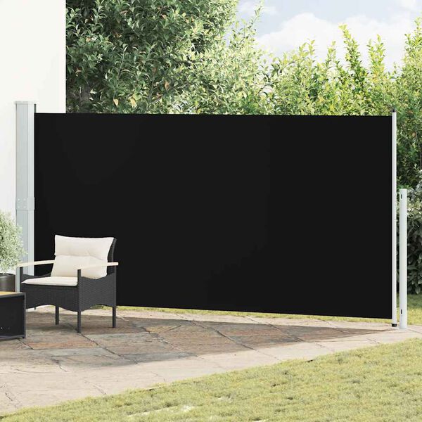 vidaXL Seitenmarkise Ausziehbar 180x500 cm Schwarz