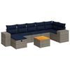 vidaXL 8-tlg. Garten-Sofagarnitur mit Kissen Grau Poly Rattan