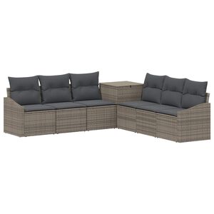 vidaXL Sofa Set 7 stk. Grau und Dunkelgrau Polyrattan und Stahl