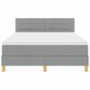 vidaXL Boxspringbett mit Matratze Hellgrau 140 x 200 cm Stoff