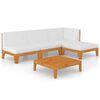 vidaXL 5-tlg. Garten-Lounge-Set mit Kissen Massivholz Akazie