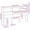 vidaXL LED-Kopfteil mit Ablagen Artisan-Eiche 180x17x102 cm