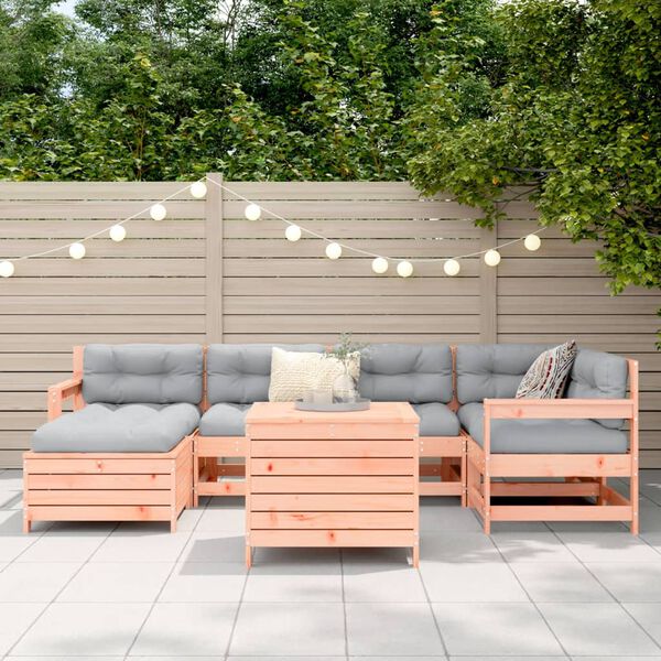 vidaXL 7-tlg. Garten-Sofagarnitur Massivholz Douglasie