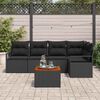 vidaXL Gartensofa-set mit Kissen 6 pcs Schwarz Poly-Rattan