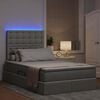 vidaXL Bett mit Stauraum und LED Hellgrau 120 x 200 cm Polyester