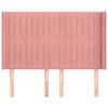 vidaXL Kopfteil mit Ohren Rosa 147x16x118/128 cm Samt