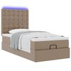 vidaXL Ottoman-Bett mit Matratze & LEDs 90x200 cm Kunstleder
