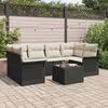 vidaXL Gartensofa-set mit Kissen 7 pcs Schwarz Poly-Rattan