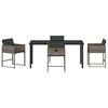 vidaXL Garten Essgruppe 5 pcs Grau Poly-Rattan