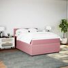 vidaXL Boxspringbett mit Matratze Rosa 140x200 cm Samt
