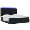vidaXL Ottoman-Bett mit Matratzen & LEDs Schwarz 200x200 cm Samt