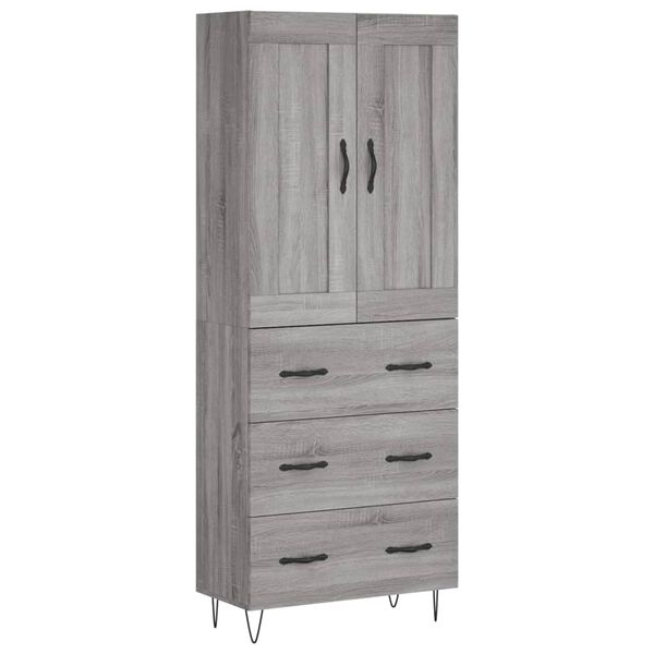 vidaXL Highboard Grau Sonoma 69,5x34x180 cm Holzwerkstoff