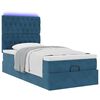 vidaXL Ottoman-Bett mit Matratzen & LEDs Dunkelblau 90x200 cm Samt