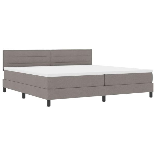 vidaXL Boxspringbett mit Matratze Taupe 200 x 200 cm Stoff