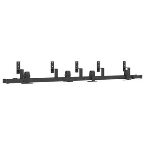 vidaXL Schiebet&uuml;rbeschlag-Set 183 cm Stahl Schwarz