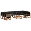 vidaXL Outdoor-Sofagarnitur 11 Stk. Nat&uuml;rlich und Schwarz