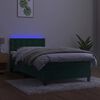 vidaXL Boxspringbett mit Matratze & LED Dunkelgr&uuml;n 100x200 cm Samt