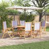 vidaXL Garten Essgruppe 7 pcs Blau und weiß Akazie Massivholz