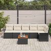 vidaXL Gartensofa-set mit Speicher 7 pcs Schwarz und Creme Poly-Rattan