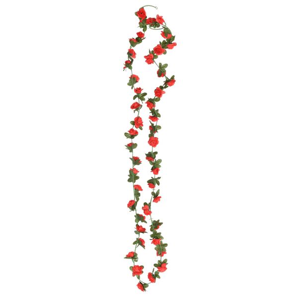 vidaXL Blumengirlanden Blumen 6 Stk. Rot 240 cm
