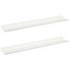 vidaXL Schwebendes Regal 2 pcs Wei&szlig; 60 x 8,5 x 2,5 cm Stahl
