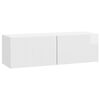 vidaXL Wandmontierter TV-Schrank 98 x 31 x 30 cm Hochglanz Wei&szlig;
