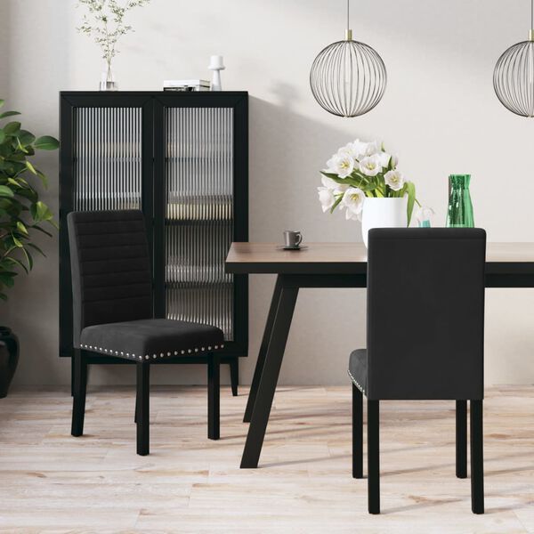 vidaXL Esszimmerst&uuml;hle 2 Stk. Schwarz Samt