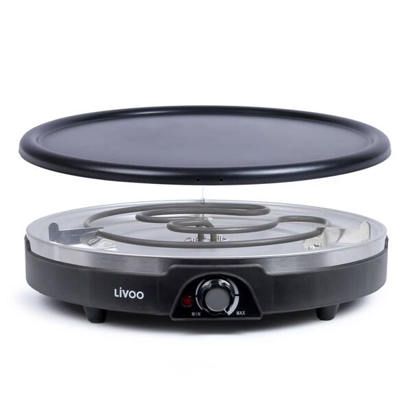 Livoo Crepes-Maker XXL Durchmesser 38 cm 1350 W Schwarz