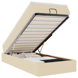 vidaXL Ottoman-Bett mit Matratze Creme 90x200 cm Stoff