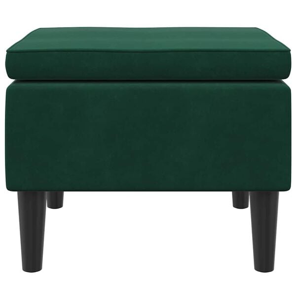 vidaXL Hocker mit Holzbeinen Dunkelgrün Samt