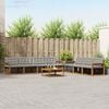 vidaXL Outdoor-Sofagarnitur mit Kissen 8 pcs Nat&uuml;rlich und Hellgrau