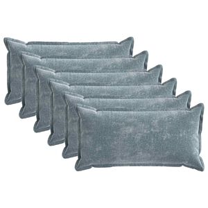 vidaXL Kissenbezug 6 pcs HOUTEN Himmelblau 40 x 80 cm Chenille-Stoff