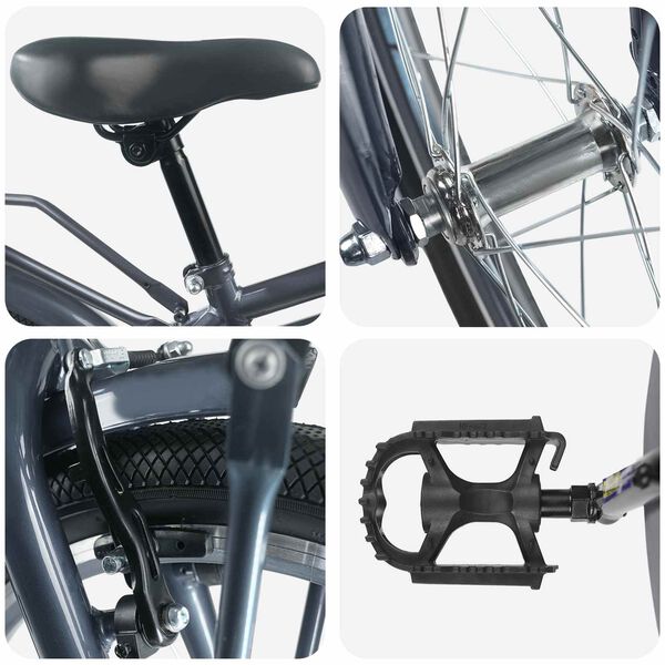 vidaXL Kinderfahrrad 18 Zoll f&uuml;r 5-7 Jahre alt Dunkelgrau