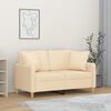 vidaXL 2-Sitzer-Sofa mit Kissen Creme 120 cm Stoff