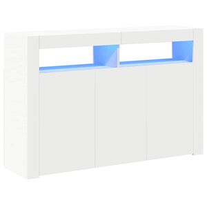 vidaXL Sideboard mit LED-Leuchten Wei&szlig; 115,5x30x75 cm
