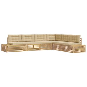 vidaXL 6 St&uuml;ck Outdoor-Sofagarnitur Polyester Wei&szlig;