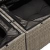 vidaXL 3-tlg. Garten-Sofagarnitur mit Kissen Grau Poly Rattan