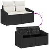 vidaXL Gartensofa-set mit Kissen 9 pcs Schwarz Poly Rattan