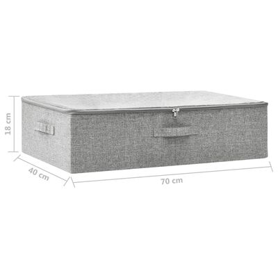 vidaXL Aufbewahrungsbox Stoff 70x40x18 cm Grau