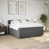 vidaXL Boxspringbett mit Matratze Dunkelgrau 180x200 cm Stoff