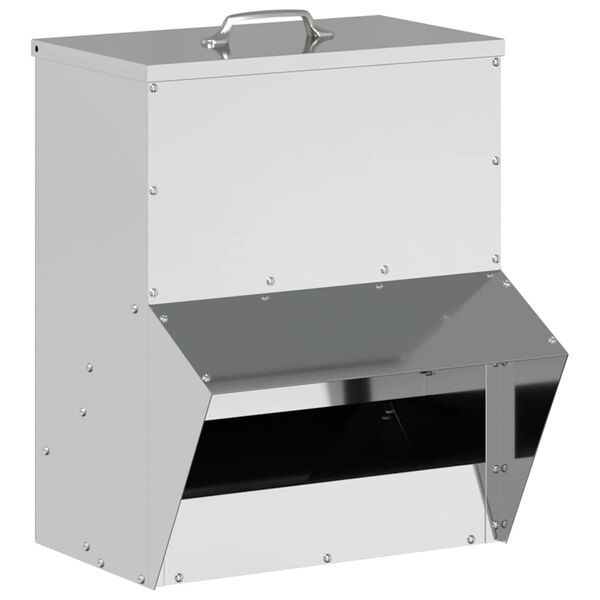 vidaXL H&uuml;hnerf&uuml;tterer Silber 35 x 30,5 x 43,5 cm Verzinkter Stahl