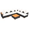 vidaXL 7-tlg. Garten-Lounge-Set mit Auflagen Poly Rattan Schwarz