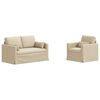 vidaXL Sofa 120cm 2 pcs Creme Metall