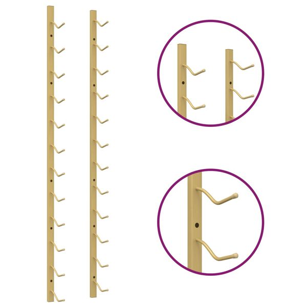 vidaXL Wand-Weinregal f&uuml;r 12 Flaschen Golden Eisen