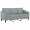 vidaXL 3-Sitzer-Sofa mit Zierkissen Hellgrau 180 cm Stoff