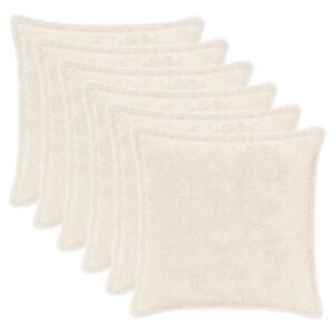 vidaXL Kissenbezug 6 stk. HOUTEN Wei&szlig; 30 x 30 cm Faux Kaninchenfell