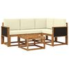 vidaXL Outdoor-Sofagarnitur 5 pcs Natur und Creme Polyester