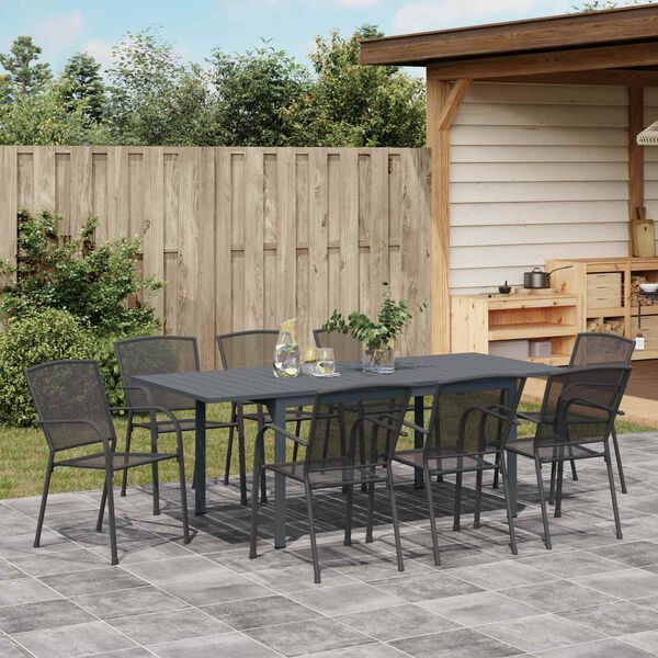 vidaXL Garten Essgruppe 9 pcs Anthrazit Stahl