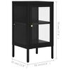vidaXL Sideboard Schwarz 38x35x70 cm Stahl und Glas