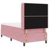 vidaXL Boxspringbett mit Matratze mit LED Rosa 90 x 200 cm Samt